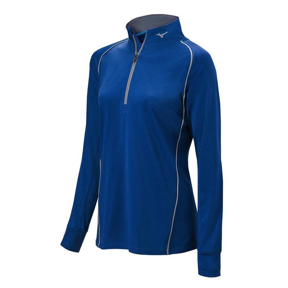 Mizuno Comp 1/2 Zip Long Sleeve - Bayan Pullover - Lacivert Türkiye (SGNWLC-357)